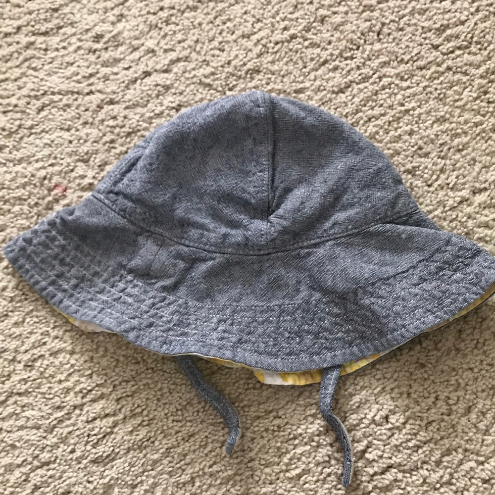 Blue Corduroy wide-rimmed bucket hat 12-24 months